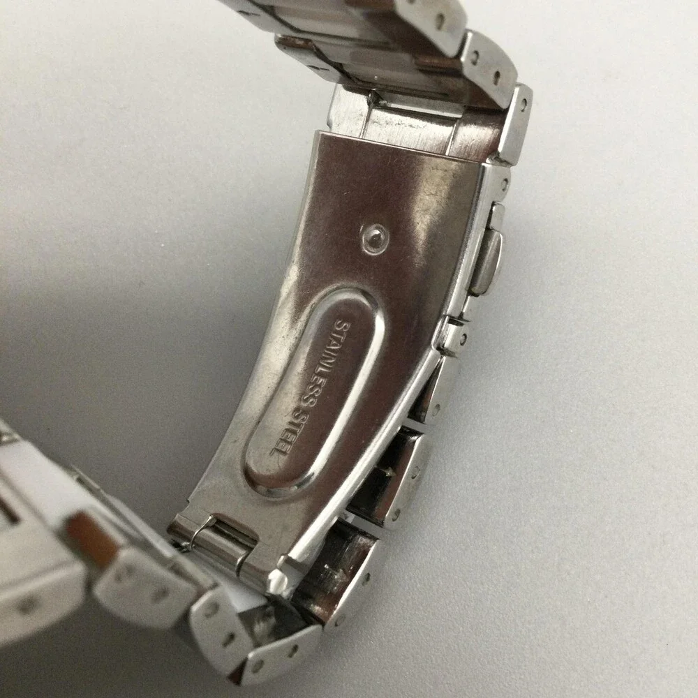 Anne Klein Diamond Women Watch 38mm Silver White Bracelet AK/1487 New Battery 7